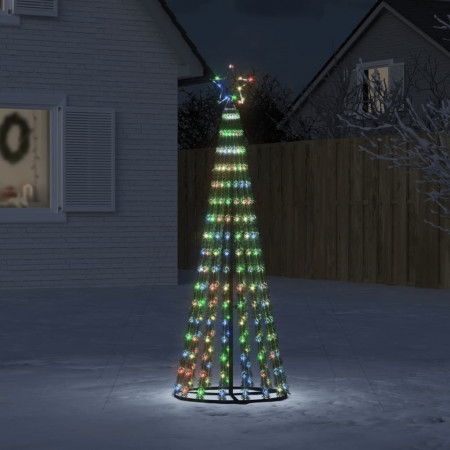 Con de lumină brad de Crăciun cu 275 LED-uri, multicolor 180 cm