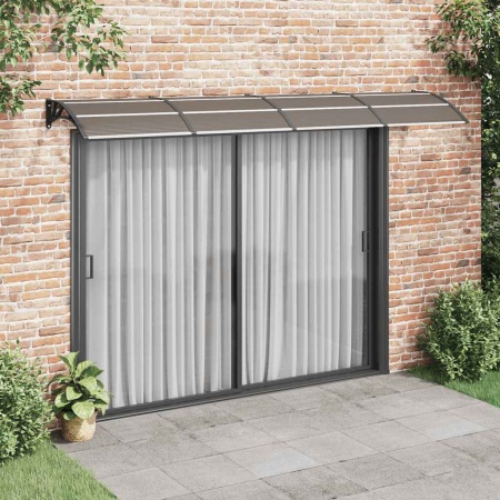 Copertină de ușă, negru și transparent, 350x75 cm, policarbonat