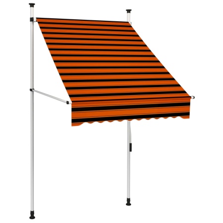 Copertină retractabilă manual, portocaliu și maro, 100 cm