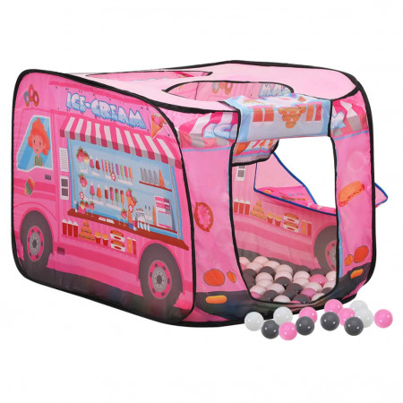 Cort de joacă pentru copii cu 250 bile, roz, 70x112x70 cm - Img 1