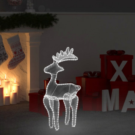 Decorațiune de Crăciun ren, cu plasă, 306 LED-uri, 60x24x89 cm