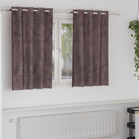 Draperii 2 buc. cu grommet maro 140x140 cm