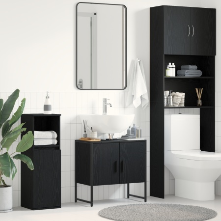 Dulap chiuvetă de baie, stejar negru 60x33x60 cm lemn prelucrat
