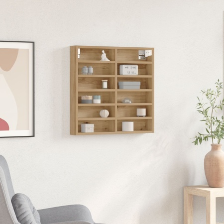 Dulap cu vitrină, stejar artizanal 60x8,5x58 cm lemn prelucrat