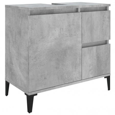 Dulap de baie, gri beton, 65x33x60 cm, lemn prelucrat