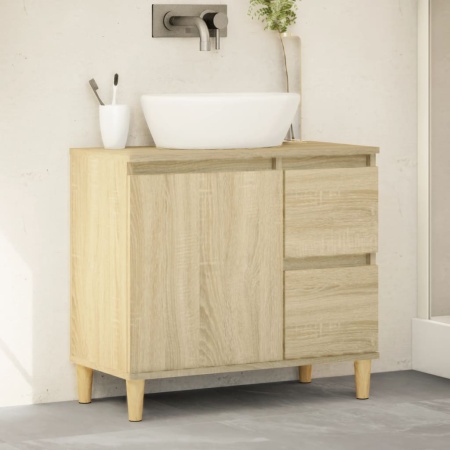 Dulap de baie, stejar sonoma, 65x33x60 cm, lemn prelucrat - Img 1