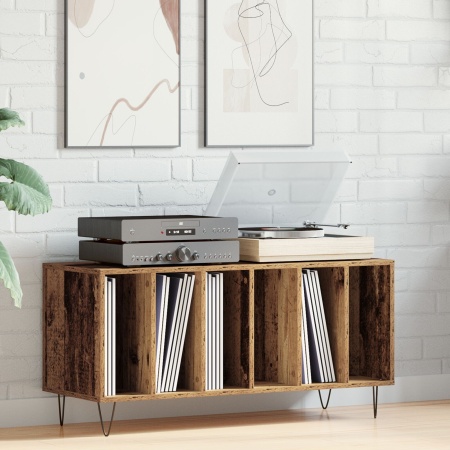 Dulap de discuri, stejar artizanal 100x38x48 cm lemn prelucrat