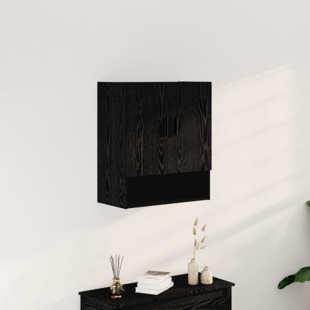 Dulap de perete Negru Stejar 60x31x70 cm din lemn prelucrat