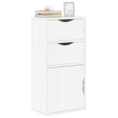 Dulap lateral cu sertare ODDA alb 40x24x79 cm lemn masiv de pin