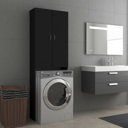 Dulap mașina de spălat, negru, 64x25,5x190 cm