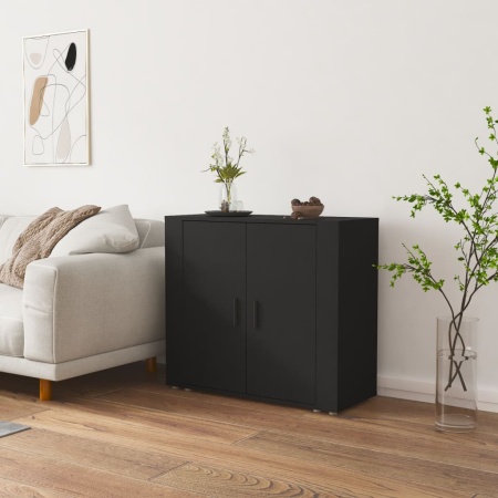 Dulap, negru, 80x33x70 cm, lemn prelucrat