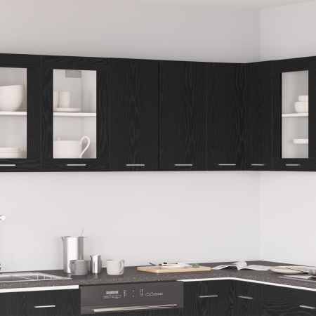 Dulap suspendat Negru Stejar 60x31x60 cm Fabricat din Lemn Prelucrat
