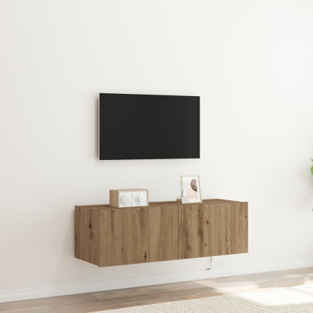 Dulap TV cu iluminare LED Stejar Artisan 100x35x31 cm