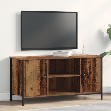 Dulap TV, lemn vechi, 100x40x50 cm, lemn prelucrat și oțel
