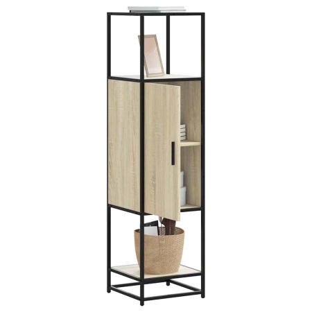 Dulapuru Stejar Sonoma 35,5x35x139 cm lemn și metal prelucrat