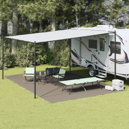 Foaie pentru Cort Gri deschis Poliester 400 x 600 cm Portabil