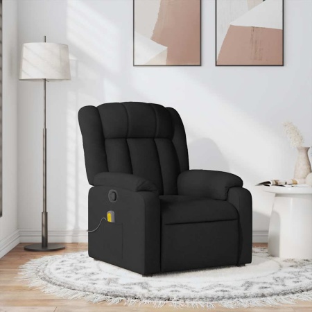 Fotoliu de masaj rabatabil, negru, material textil