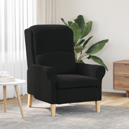 Fotoliu Negru Negru Țesătură, Lemn Standard Ergonomic