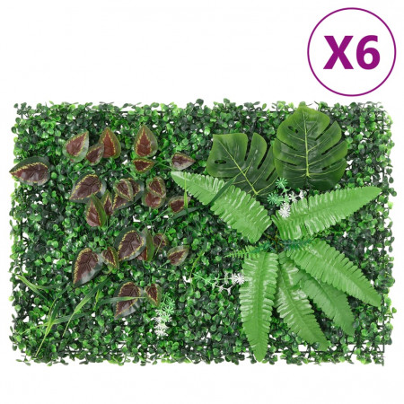 Gard din plante artificiale, 6 buc., verde, 40x60 cm