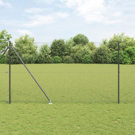 Gard din Sârmă Sudată cu 7 Posturi Spike Gri 1.6x10 m Oțel