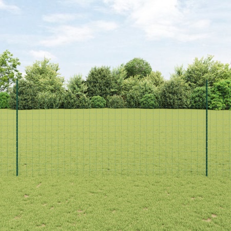 Gard Euro cu 5 Poste U Verde 1,6x10 m Oțel