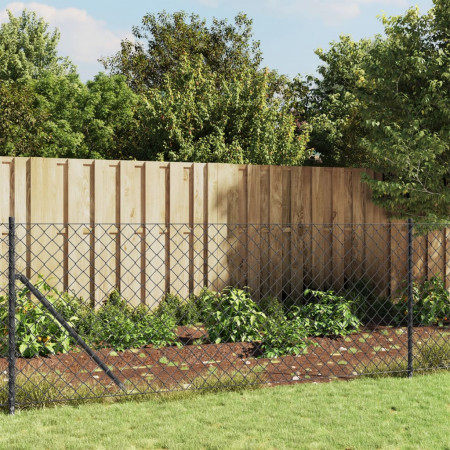 Gard plasă de sârmă cu țăruși de fixare, antracit 1x10 m