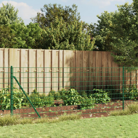 Gard plasă de sârmă, verde, 0,8x25 m, oțel galvanizat
