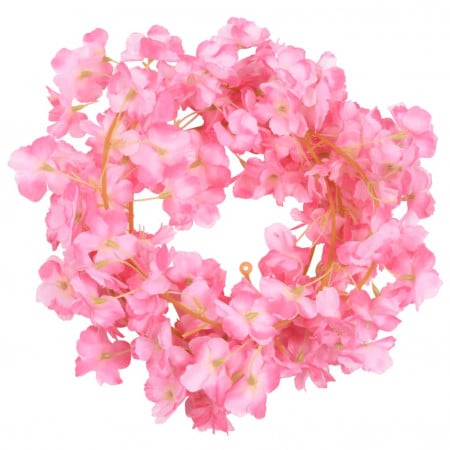 Ghirlande de flori artificiale, 6 buc., roz închis, 180 cm