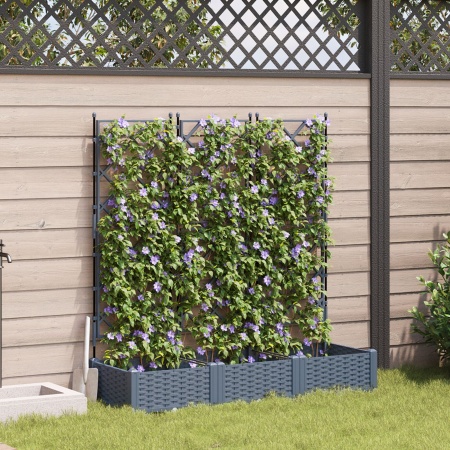 Ghiveci de Grădină cu Jardiniere 3 pcs Gri Deschis 120x40x125.5 cm