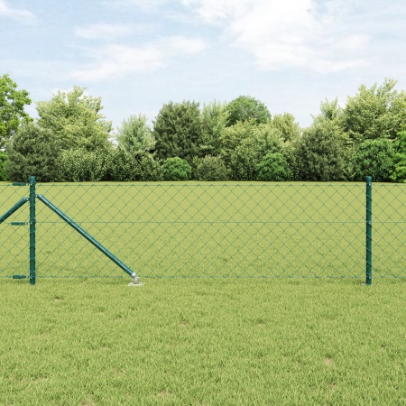 Împrejmuire cu lanț Set de 2 Verde Metal 0.8 x 25 m Durabil