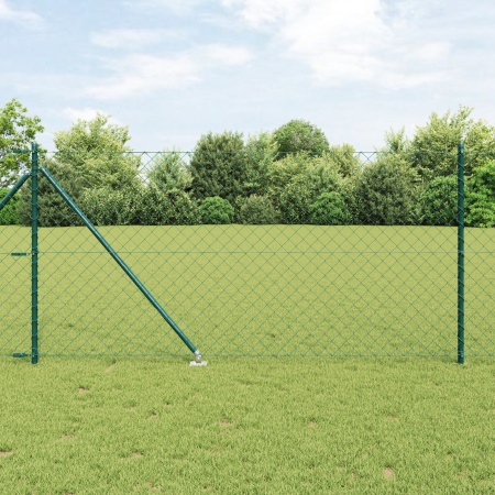 Împrejmuire din plasă de lanț Set de 2 Verde PVC 1 x 25 m