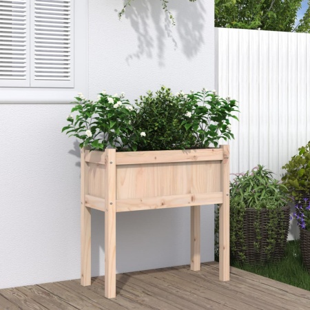 Jardinier de grădină cu picioare, 70x31x70cm, lemn masiv de pin