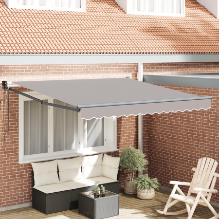 Marchiză retractabilă automată gri deschis 300x250 cm, Țesătură de schimb pentru marchiză 3x2.5 m cadru gri deschis