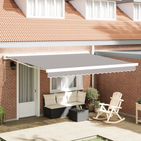Marchiză retractabilă automată gri deschis 400x300 cm, Material de înlocuire pentru marcheta de 4x3m gri deschis