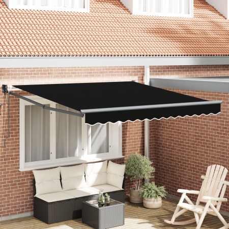 Marchiza retractabilă automată Neagră 350x250 cm, Material de înlocuire pentru marchiză pentru cadrul de 3.5x2.5 m Negru