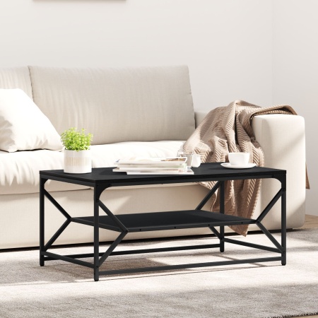 Masă de cafea cu raft, stejar negru, 90x50x40 cm lemn prelucrat