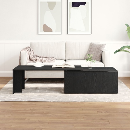 Masă de cafea Negru Stejar 150x50x35 cm din lemn compozit