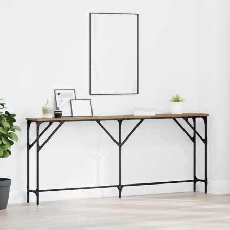 Masa de console Stejar artisan 180x23x75 cm Lemn prelucrat