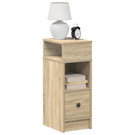 Noptiere, 2 buc., cu sertar, Stejar Sonoma, 25x31x66 cm