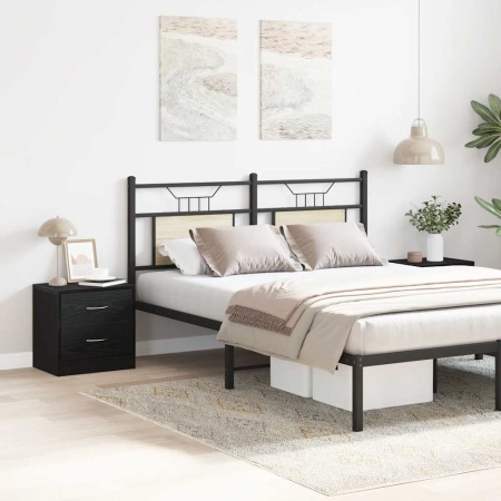 Noptiere 2 buc stejar negru 40x30x40 cm lemn de stratificat