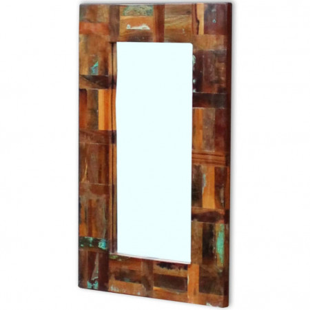 Oglindă, 80x50 cm, lemn masiv reciclat