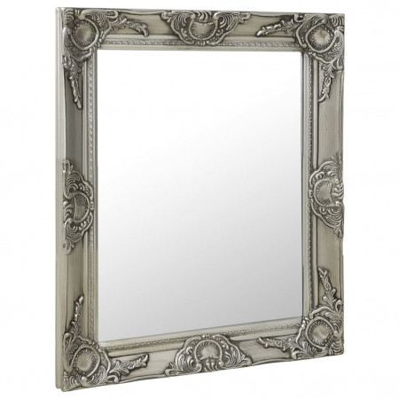 Oglindă de perete în stil baroc, argintiu, 50 x 60 cm