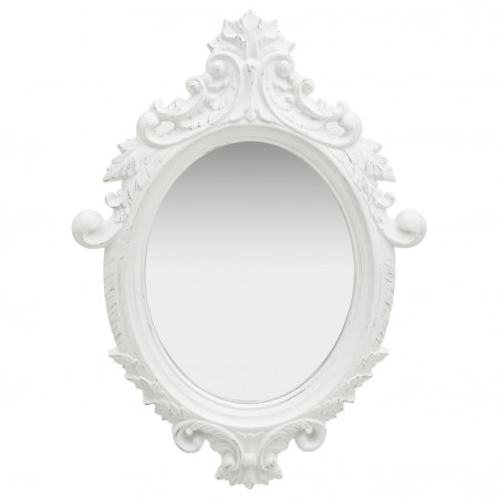 Oglindă de perete în stil Castle, alb, 56 x 76 cm - Img 1