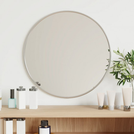 Oglindă de perete rotundă, argintiu, Ø 40 cm