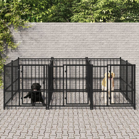 Padoc pentru câini de exterior, 5,63 m², oțel