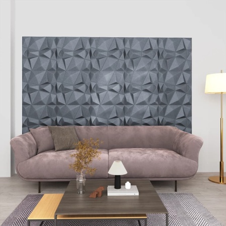 Panouri de perete 3D 24 buc. gri 50x50 cm model diamant 6 m²