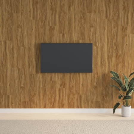 Panouri de perete aspect lemn, maro, 2,06 m², PVC