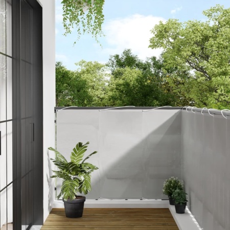 Paravan de balcon gri deschis 120x800 cm 100% poliester oxford