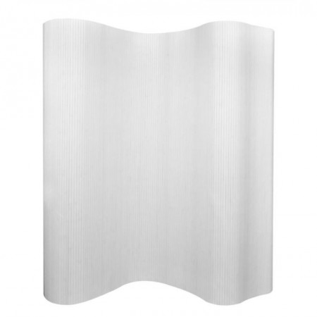 Paravan de cameră, alb, 250 x 165 cm, bambus