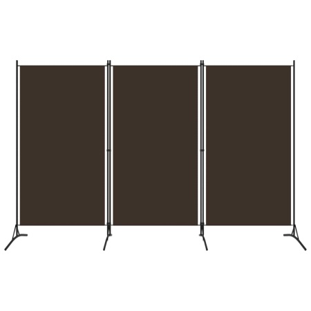 Paravan de cameră cu 3 panouri, maro, 260 x 180 cm, textil